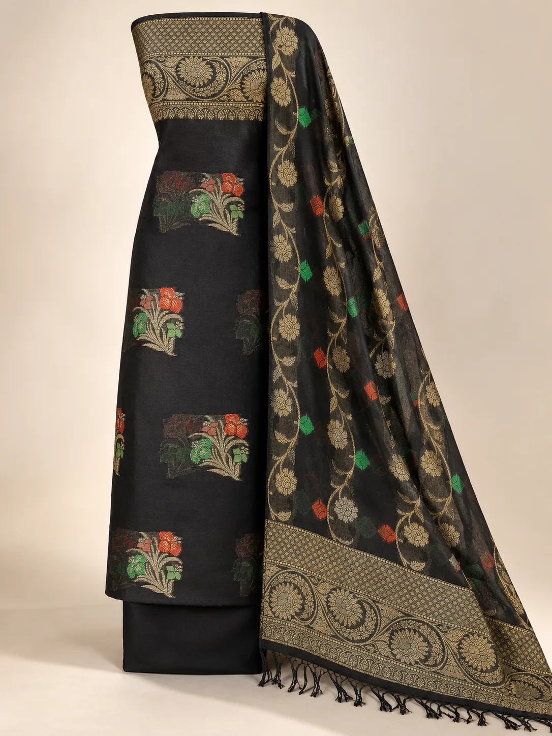 Black Gold Floral Vine Suit